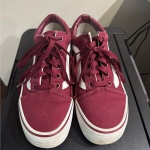 Vans Women's Sneakers - Burgundy and White